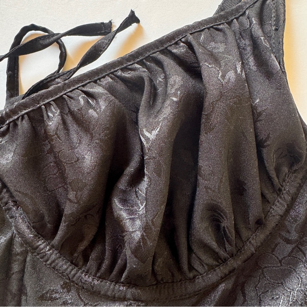 Urban Outfitters Out From Under Devon Satin Corset Black Bra Top Sz L - Picture 12 of 14